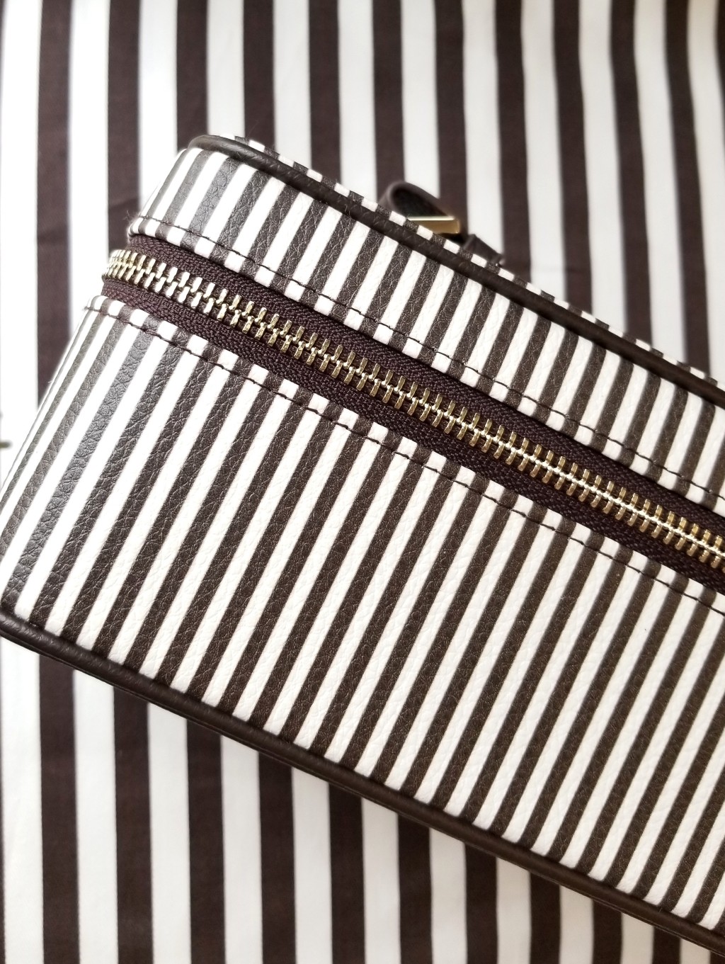 Henri Bendel Striped Toiletry Train Case